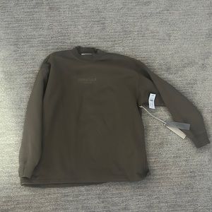 Brown fear of god essentials hoodie